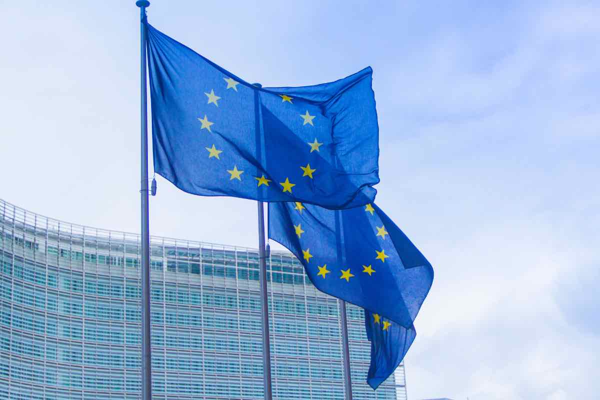 European Union Flag at the Berlaymont European Commission headquarters